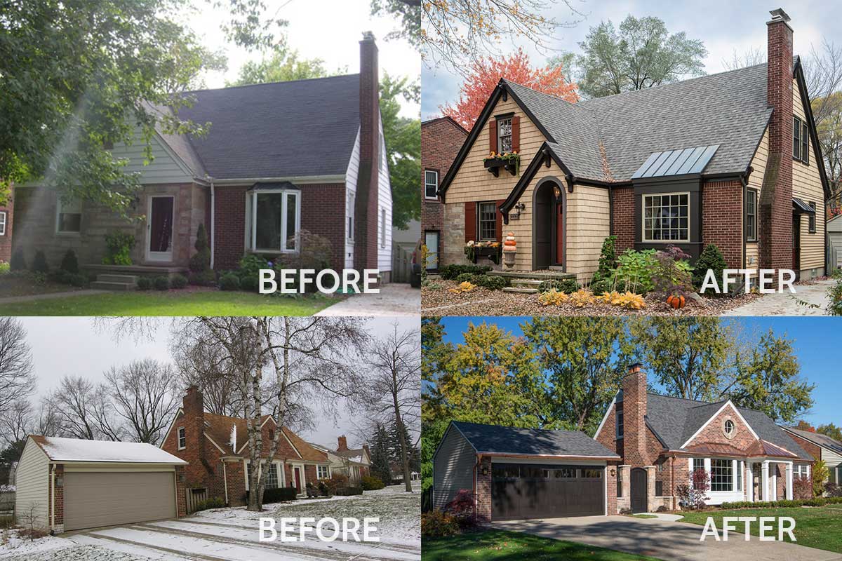 Before and after home exterior makeover